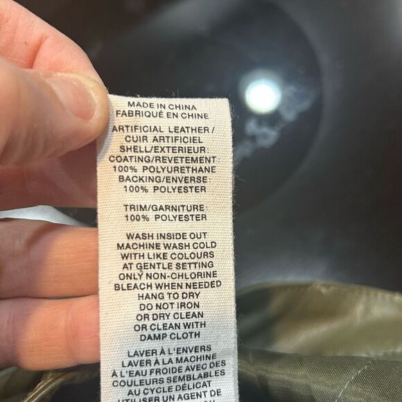 Avec Les Filles Vegan Leather Kick Flare Pants olive green size 6 - Picture 9 of 14